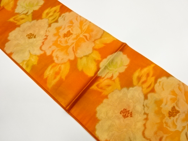 JAPANESE FUKURO OBI / WOVEN PEONY